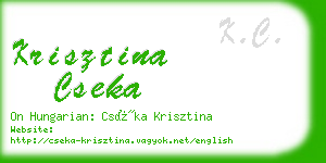 krisztina cseka business card